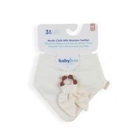 BabyJem BabyJem Silikon Diş Kaşıyıcılı Müslin Önlük 736 Ekru