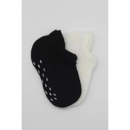 Eğitici Oyuncak Bistyle 2'Li Sneakers Kaymaz Basic Penye Çorap BS20103 Siyah Ekru
