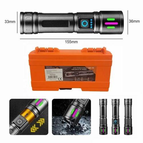 Bedotech Bd-15 6.4w Tg Led Çok Fonksiyonlu Alüminyum Alaşımlı Zoomlu Type-c Şarjlı El Feneri