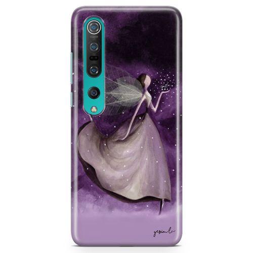 Xiaomi Mi 10 Kılıf Mor Peri Arka Kapak Koruma Desenli Full Koruyucu