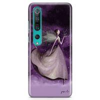 Xiaomi Mi 10 Kılıf Mor Peri Arka Kapak Koruma Desenli Full Koruyucu