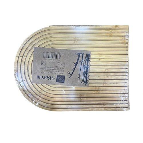 Bambu Oval Çizgili Sunumluk