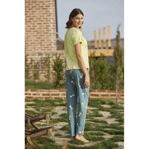 Desenli Ve Baskılı "yoga Sport" Pijama Takımı