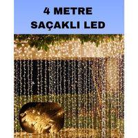 4 Metre Icicle Şelale Led Perde Işık Sarı Aydınlatma