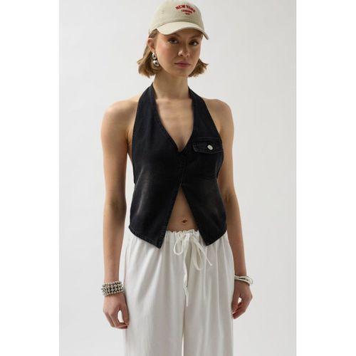 Asimetrik Denim Yelek