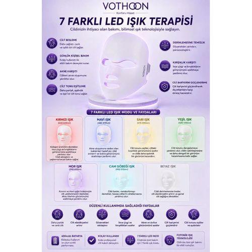 7 Renk Led Fototerapi Yüz Maskesi Işık Terapili Cilt Bakım Cihazı Profesyonel Ev Bakımı