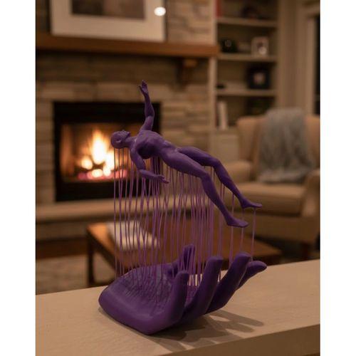 3d El İnsan Figürü Mor Modern Masa Üstü Ev Ve Ofis Dekoru