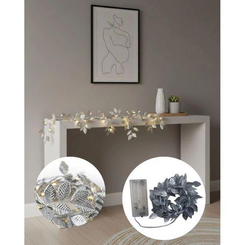 Yaprak Şekilli Gümüş Led Işık Pilli Dekoratif Aydınlatma