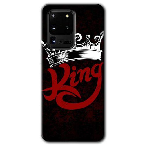 Potkal Hediye Fabrikası Samsung Galaxy S20 Ultra Kılıf HD Desen Baskılı Arka Kapak - King