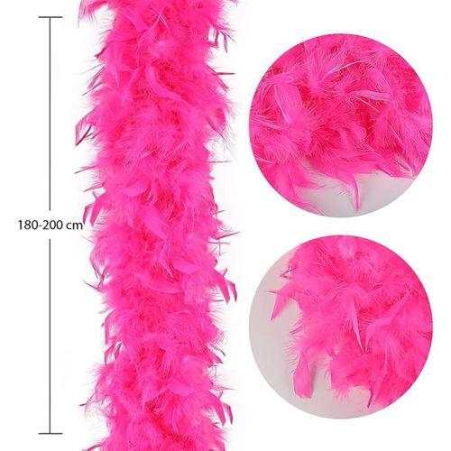 Fuşya Renk Kabarık Kalın Otriş Boa Tüy 6 cm Genişlik 180-200 cm Uzunluk