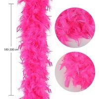 Fuşya Renk Kabarık Kalın Otriş Boa Tüy 6 cm Genişlik 180-200 cm Uzunluk
