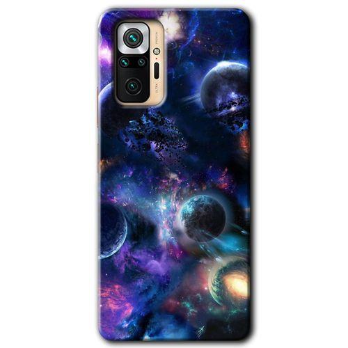 MRCİLETİSİM Xiaomi Redmi Note 10 Pro Kılıf Baskılı Kapak - Gezegen Karışımı + 5D Tam Kaplayan Cam
