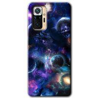 MRCİLETİSİM Xiaomi Redmi Note 10 Pro Kılıf Baskılı Kapak - Gezegen Karışımı + 5D Tam Kaplayan Cam