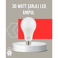 30w Şarjlı Led Ampul E27 Duy %80 Enerji Tasarruflu Soğuk Beyaz