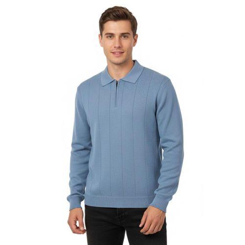 Erkek Polo Yaka Fermuarlı Triko Kazak Regular Fit  7019 BGL-ST04922