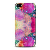 Apple iPhone SE Kılıf Pastel Renkler (47) Crystal Flex Kılıf Fuşya Sarı
