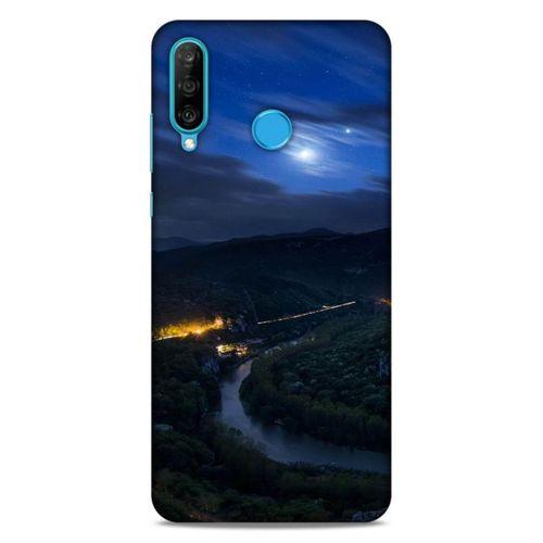 Lopard Huawei P30 Lite Uyumlu Kılıf Gece'S (50) Shockproof Kılıf Şehir Işıkları