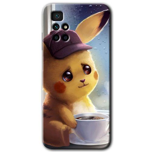 Redmi 10 Kılıf HD Desen Baskılı Arka Kapak - Üzgün Pikaçu + Kırılmaz Cam