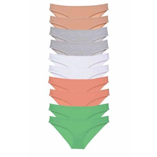 10 adet Süper Eko Set Likralı Kadın Slip Külot Ten Gri Beyaz Pudra Yeşil