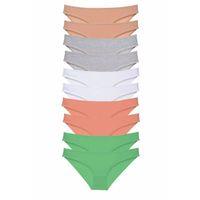 10 adet Süper Eko Set Likralı Kadın Slip Külot Ten Gri Beyaz Pudra Yeşil