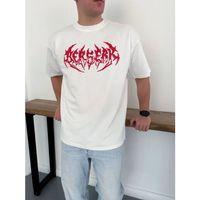 Erkek Baskılı T-Shirt Yazlık Kısa Kol Bisiklet Yaka Rahat Kalıp Tişört - Beyaz