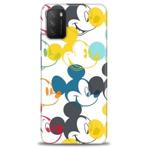 Xiaomi Poco M3 Kılıf HD Baskılı Kılıf - Renkli Mickey Mouse + Tam Ekran Koruyucu