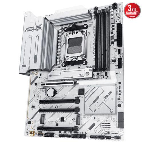 ASUS X870 MAX GAMING WIFI7 W, 4xDDR5, 3xM2, HDMI, DP, Type-C, Wi-Fi 7, Bluetooth v5.3, AM5 Soket GAMING Anakart