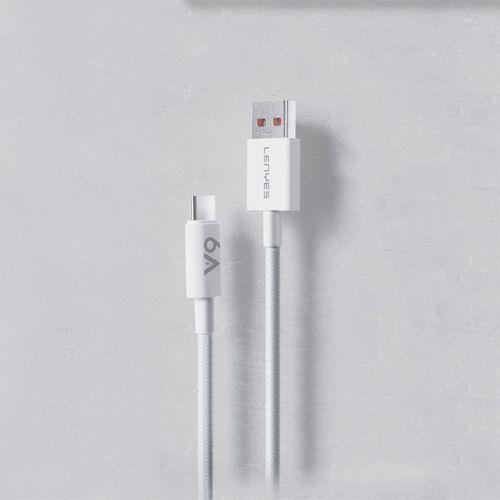 Lenyes LC518 USB-A to Type-C 6A Örgü Tasarımlı Hızlı Şarj Özellikli Data ve Şarj Kablosu 66W 1M