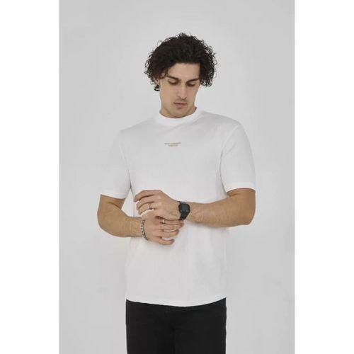 Unisex Bisiklet Yaka Slim Fit T-Shirt- Beyaz
