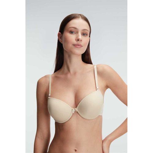 Kadın Balenli Destekli Dolgulu Askıları Çıkabilen İnce Mideli Günlük Klasik T-shirt Sütyeni