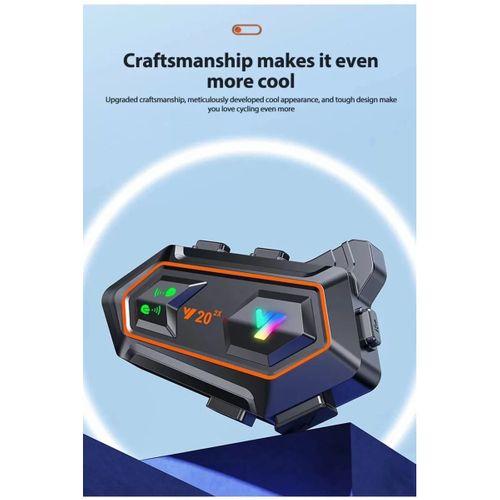 Y20 2x 1000m Telsiz Mesafeli 2 Kişi Bağlantılı Bluetooth Kask Kulaklık Fenerli İntercom