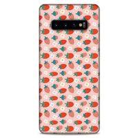 Frutix Çilek 01 Samsung Galaxy S10 Plus Kılıf Desenli Silikon