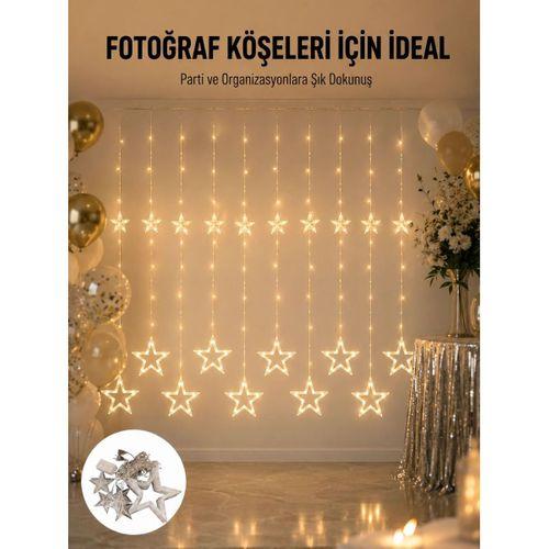 Dekoratif Yıldız Peri Led Perde 3x3 Metre Ortam Işığı Yeni Nesil