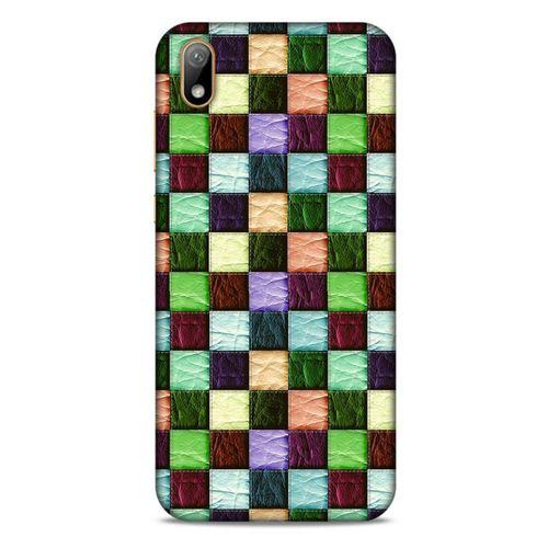 Huawei Y5 2019 Kılıf Patchwork (6) Silikon Kılıf Su Yeşili