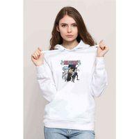 Bleach Anime Baskılı Beyaz Kadın Kapşonlu Sweatshirt