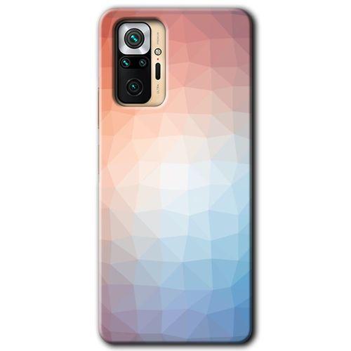 MRCİLETİSİM Xiaomi Redmi Note 10 Pro Kılıf Kapak - Polygon Graident 3 +Hayalet Ekran Yandan Gözükmez