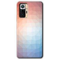 MRCİLETİSİM Xiaomi Redmi Note 10 Pro Kılıf Kapak - Polygon Graident 3 +Hayalet Ekran Yandan Gözükmez