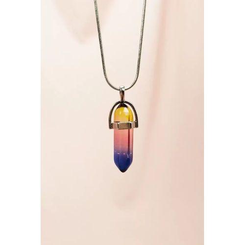 Çakra Doğal Taşı Zincirli El Yapımı Tasarımlı Kolye Uç: 3,5 cm Zincir: 20 cm Kutulu