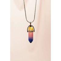 Çakra Doğal Taşı Zincirli El Yapımı Tasarımlı Kolye Uç: 3,5 cm Zincir: 20 cm Kutulu