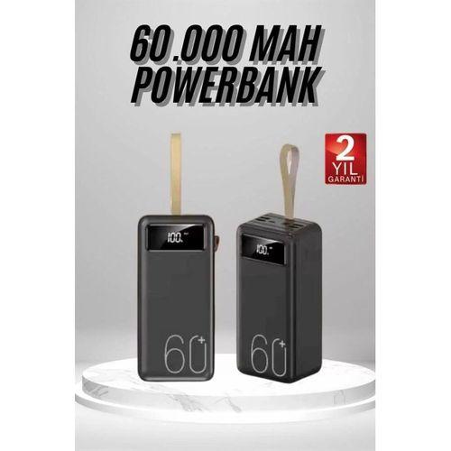 Powerbank 60.000 Mah Taşınabilir Şarj Hızlı El Fenerli Dijital Göstergeli