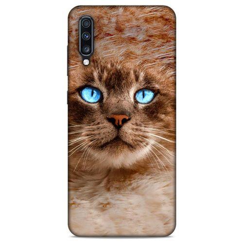 Lopard Samsung Galaxy A70s Uyumlu Kılıf Kediler (41) Tank Kılıf Haşin Mavi Göz