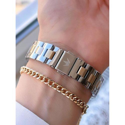 Wesse Çelik Kordon Takvimli Kadran 5 Atm Suya Dayanıklı Kadın Kol Saati+Bileklik BYW.1139.03