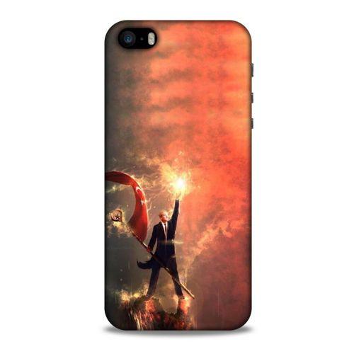 Apple Iphone 5S Kılıf Atatürk (44) Tough Armor Kılıf Alev Kırmızı