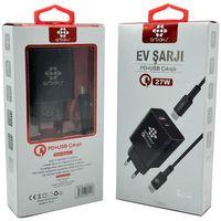 38W PD + USB + C-C Kablo Şarj Aleti Arbaks ARB-015-T