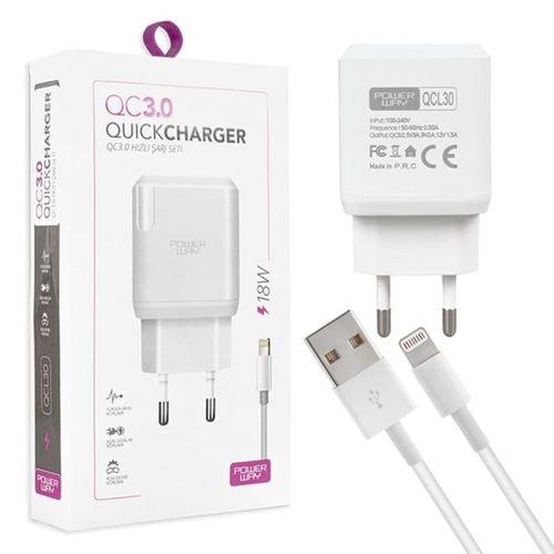 Powerway QCL30 Hızlı 3000 Ma 18 Watt Lightning Şarj Kafa Başlık Adaptörü