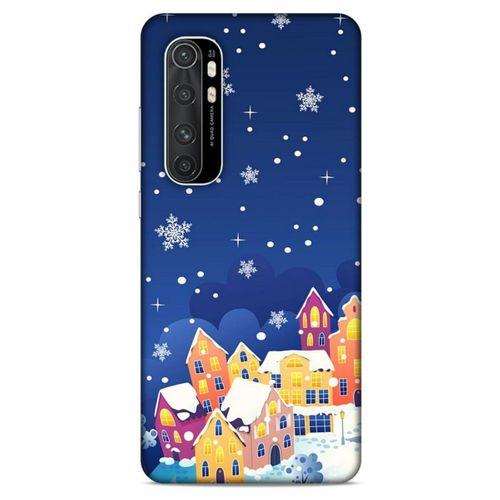 Xiaomi Mi Note 10 Lite Kılıf Snowix (27) Tasarımlı Kılıf Turuncu Lacivert