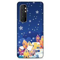 Xiaomi Mi Note 10 Lite Kılıf Snowix (27) Tasarımlı Kılıf Turuncu Lacivert