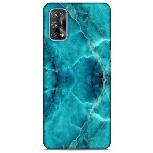 Mermer Desenli (13) Tema Silikon Kap Turkuaz Oppo Realme 7 Pro Kılıf