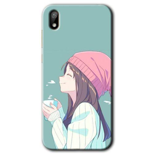 Huawei Y5 2019 Kılıf HD Desen Baskılı Arka Kapak - Happy Girl + Kırılmaz Cam