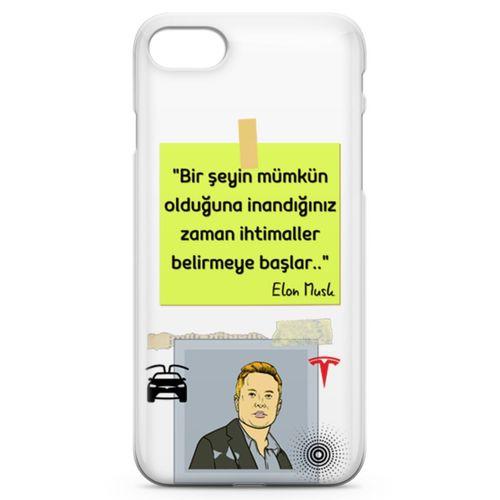 Apple iPhone 8 Kılıf Caps-Elon Musk Arka Kapak Koruma Desenli Full Koruyucu